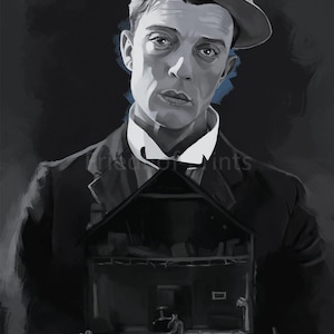 Puede incluir: Una ilustración en blanco y negro de un hombre con sombrero y traje. Está sosteniendo una pequeña casa frente a él. La casa también es en blanco y negro y tiene una pequeña figura de pie en la puerta.