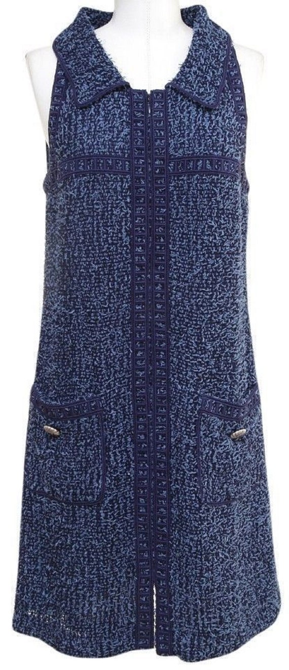 navy blue tweed dress