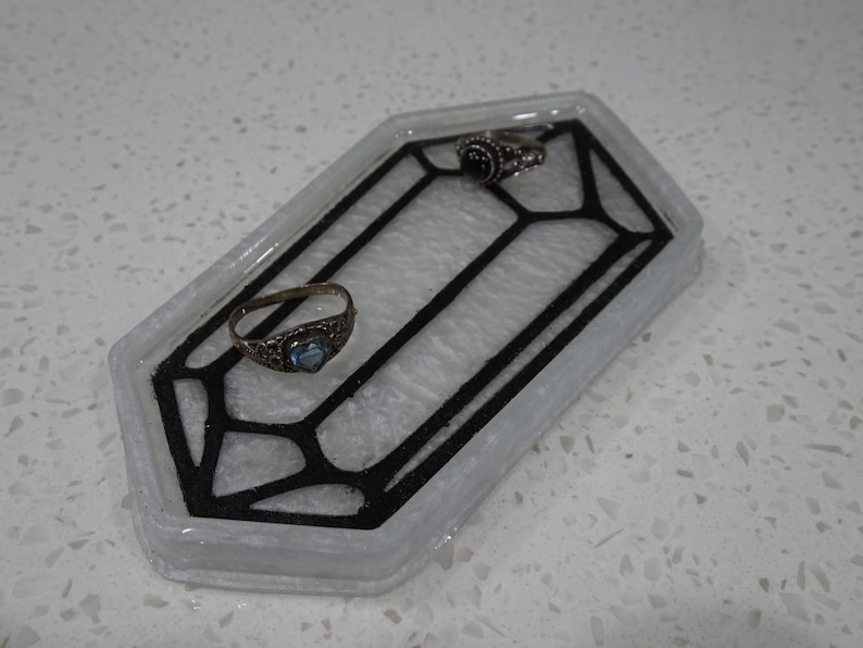 Resin Tray Pearl Crystal Ring Tray Fantasy Homedecor Decorative tray Crystal Ring Dish