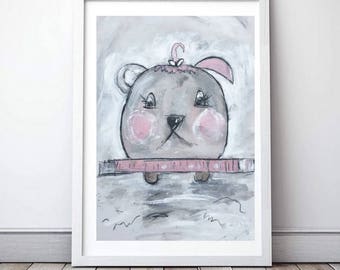Little Pink Peep Wall Art for your Nursery
