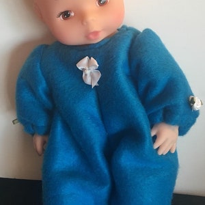 Blue Fleece Pajamas for small Baby Doll -8&quot;-10&quot;