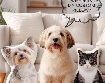 Almohada personalizada para mascotas, almohada conmemorativa para mascotas, funda de cojín personalizada para perro, regalo de peluche con retrato de mascota, regalo divertido para amantes de las mascotas, almohada para gatos.
