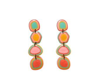 Pastel Hypnotic Earrings - Handmade lightweight earrings