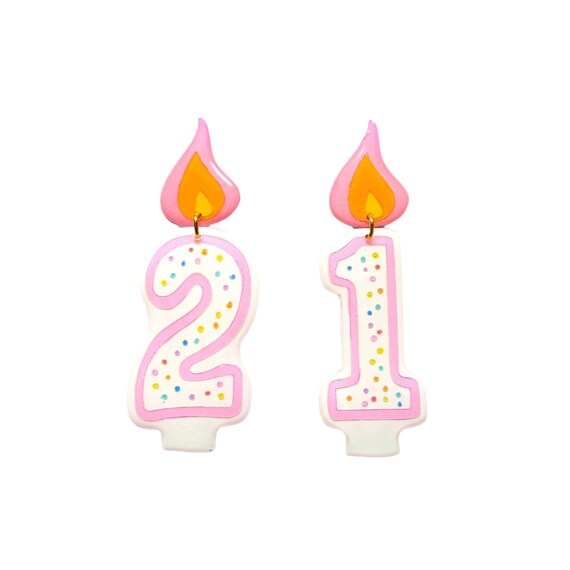 Birthday Candle Earrings Choose Your Own Numbers Etsy