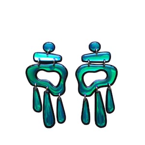 Boucles d&#39;oreilles pendantes holographiques