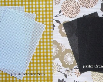 Set of 3 perforated cardboard embroidery cards - format 11 x 16 cm - 7 holes per cm or 6.5 points per cm - Aziliz Création