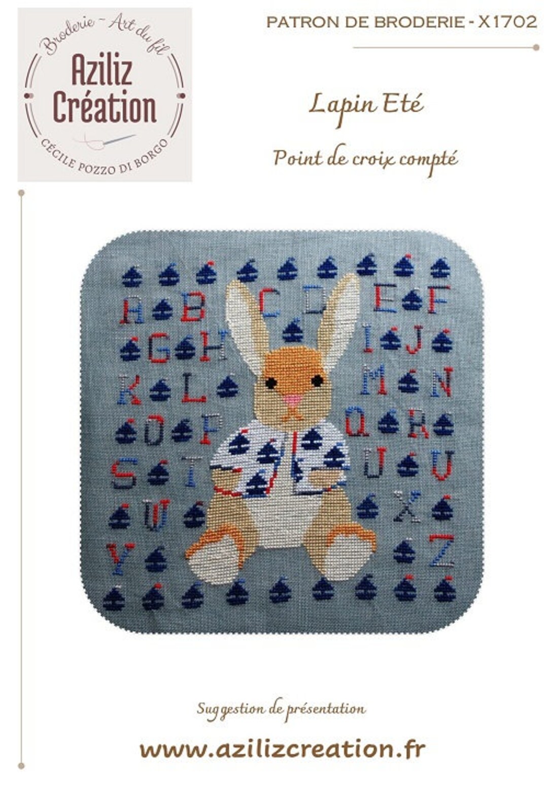 Summer Rabbit Diagram for Point Counted Aziliz Creation by - Etsy