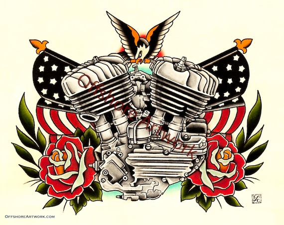 Harley Davidson Vintage Flathead 11x14 Giclee - Etsy Ireland Harley Davidson Vintage Flathead 11x14 Giclee - Etsy Ireland