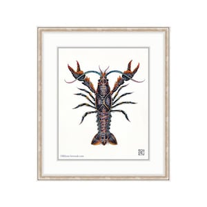 Crayfish Giclee Print of Watercolor Painting 8x10 for the Marine Life Lover. Crawfish & Crawdaddy Fans. Adorable Bait. Clam Bake. Fishing. image 1