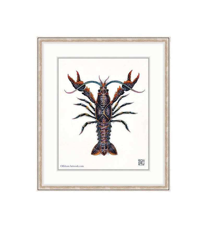 Crayfish Giclee Print of Watercolor Painting 8x10 for the Marine Life Lover. Crawfish & Crawdaddy Fans. Adorable Bait. Clam Bake. Fishing. image 1