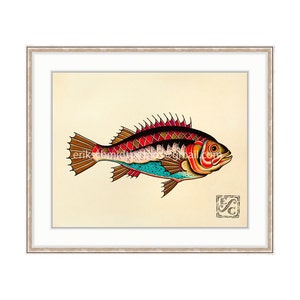 Snapper 11&quot;x14&quot; Giclee Print Of A Watercolor Painting for the Salt Water Angler. Red Snapper Painting.