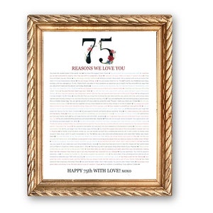 70 DINGE, die wir an dir lieben Digitaldruck; 70er Jahre Geburtstag; Schwester 70er Jahre; 70. Geburtstag des Freundes; Mamas 70er; 70 Gründe, warum wir dich lieben