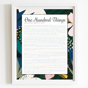 100 DINGE, die wir an dir lieben Navy Tropical DIGITAL Print; Geburtstag; Omas Geburtstag; 100.Geburtstag des Freundes; Mama wird 100