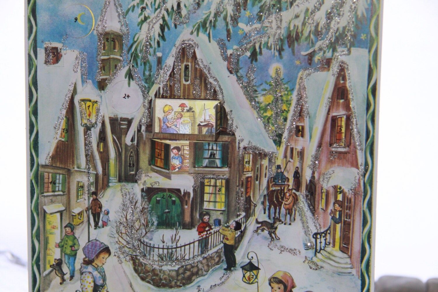 Vintage Advent Calendar pic1, German Christmas, Prepare for the Holidays,  Magical, Picture Advent Calendar/ - Etsy