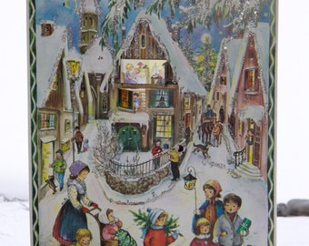 Vintage Advent Calendar (pic#1), German christmas, prepare for the holidays, magical, picture advent calendar/