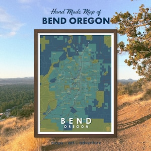 BEND OREGON - City Wall Art Map