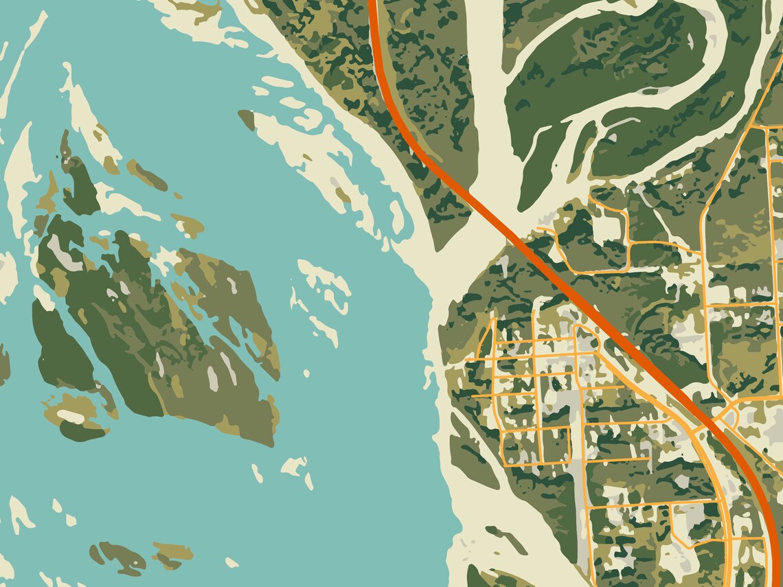 TALKEETNA ALASKA Denali Wilderness Map Print Etsy