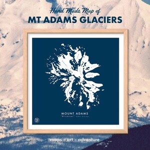 MOUNT ADAMS Glaciers Map Art Print