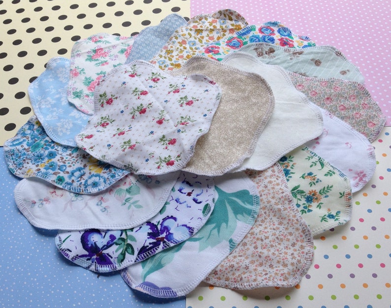 GRAB BAG, 100% Cotton Reusable Cloth Pantyliners, Panty Liners, Variety Set, 3 Sizes, Daily Freshness image 1