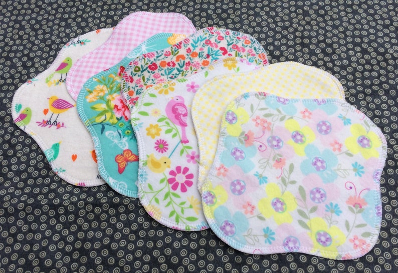 GRAB BAG, 100% Cotton Reusable Cloth Pantyliners, Panty Liners, Variety Set, 3 Sizes, Daily Freshness image 3