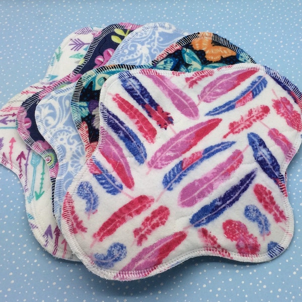 Prints on Demand, 7" & 8" Pantyliners With Core, Light Flow, Flannel Topper Flannel Or Anti Pill Fleece Backing, Terry Cloth Or Flannel Core