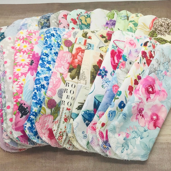 REQUEST PRINTS, 100% Cotton Reusable Cloth Pantyliners, Panty Liners, Variety Set, 3 Sizes, Daily Freshness