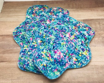 Turquoise Colors, Choose Size and Absorbency, Minky Reusable Menstrual Cloth Pad, Mother Moon Pad