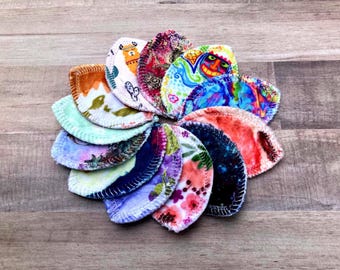 R Size Minky and Flannel Interlabial Pads, Set of 12