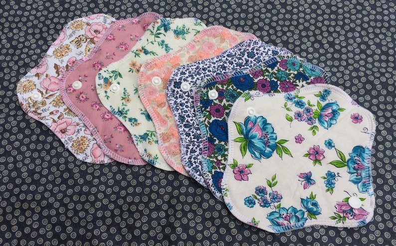 GRAB BAG, 100% Cotton Reusable Cloth Pantyliners, Panty Liners, Variety Set, 3 Sizes, Daily Freshness image 4