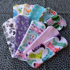 GRAB BAG, 100% Cotton Reusable Cloth Pantyliners, Panty Liners, Variety Set, 3 Sizes, Daily Freshness image 2