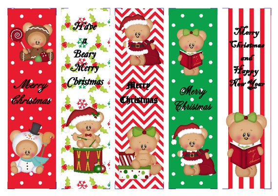 Dressed for Christmas Bears Book Marks | Etsy