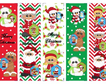 Marcas de libros de amigos de etiqueta de Navidad