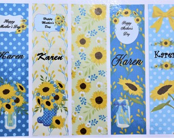 Marcas personalizadas del libro del día de la madre del girasol