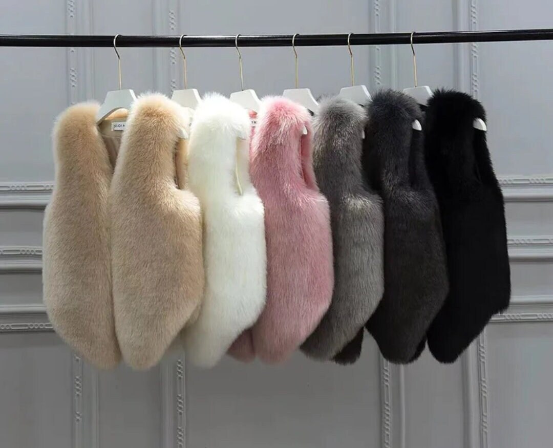 Baby girl black shop fur vest