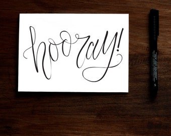 Hooray - Printable Greeting Card - Thank you Birthday Congratulations