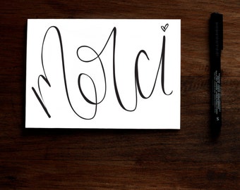 Merci - Printable Greeting Card - Thank You in French