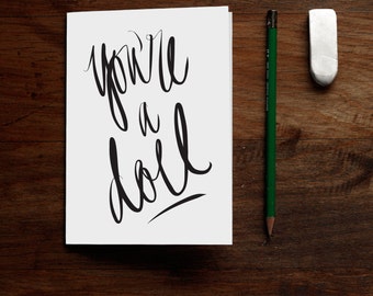 You're A Doll - PRINTABLE Thank You Card