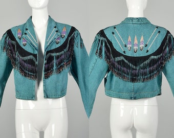 Teal Jean Jacket Etsy