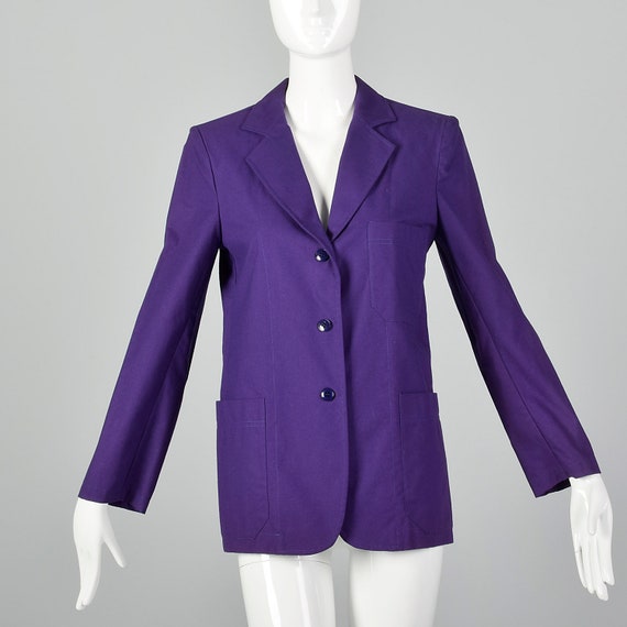 Medium 1980s Cacharel Purple Blazer Vintage Women… - image 1