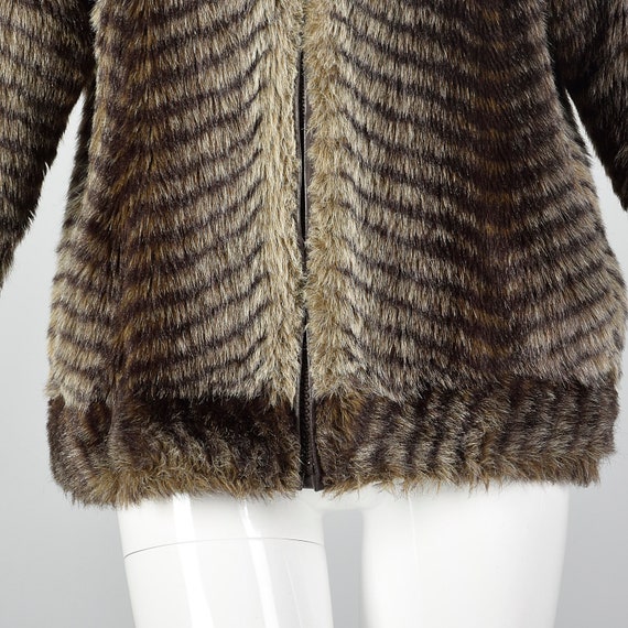 Medium 1980s Faux Fur Bomber Jacket Vegan Fur Coa… - image 7