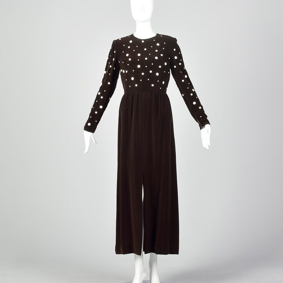 Large Marshall Field & Company 1970s Brown Maxi D… - image 1