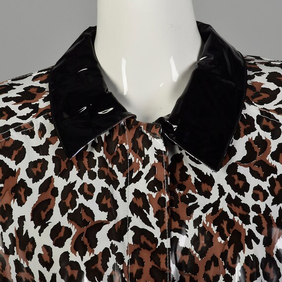 Medium 1980s Leopard Raincoat Cheetah Print Vinyl… - image 5