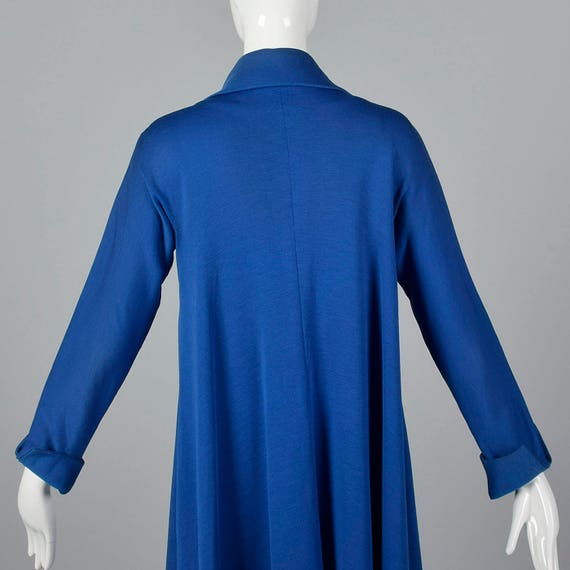 Small 1970s Blue Loose Winter Dress Long Sleeve D… - image 7