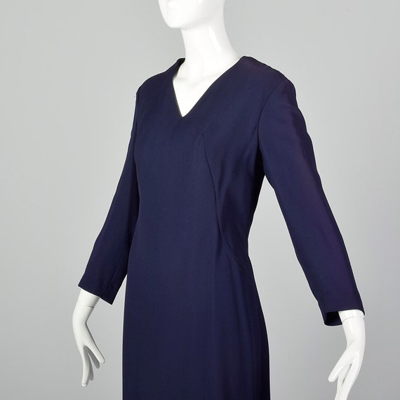 Small 1960s Shift Dress Vintage Navy Blue Dress C… - image 6