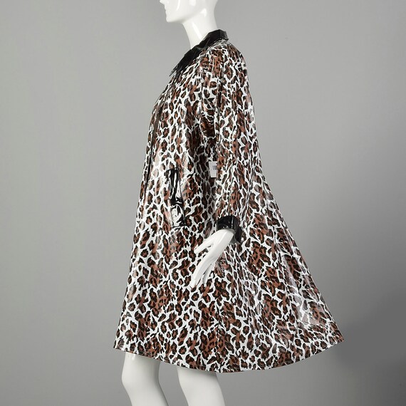 Medium 1980s Leopard Raincoat Cheetah Print Vinyl… - image 2