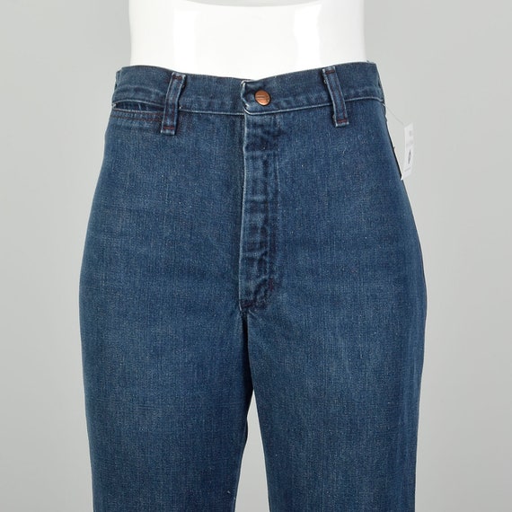 Small 1970s Jeans High Waisted Hippie Bell Bottom… - image 4