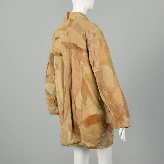 Large 1990s Patchwork Leather Coat - image 4