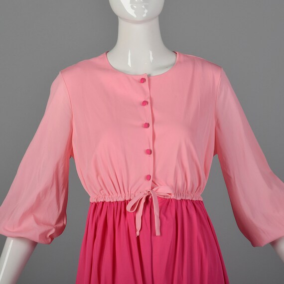 Small 1960s Peignoir Set Pink Nightgown Matching … - image 6