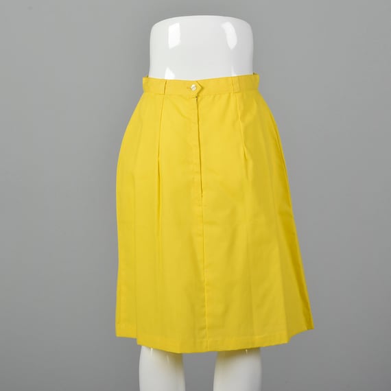 Small 1960s Bright Yellow Skirt Mod Mini Skirt Co… - image 2