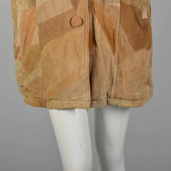 Large 1990s Patchwork Leather Coat - image 9